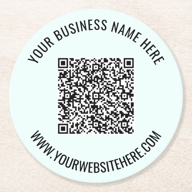 Your QR Code Custom Text and Colour Paper Coaster (Front)