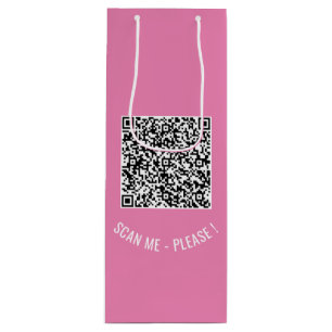 Your QR Code Custom Text and Colour Wine Gift Bag