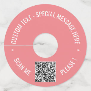 Your QR Code Custom Text and Colour Wine Glass Tag