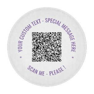 Your QR Code Custom Text and Colours Cutting Board
