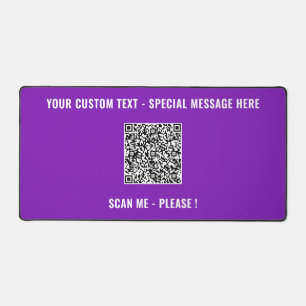 Your QR Code Custom Text and Colours Desk Mat