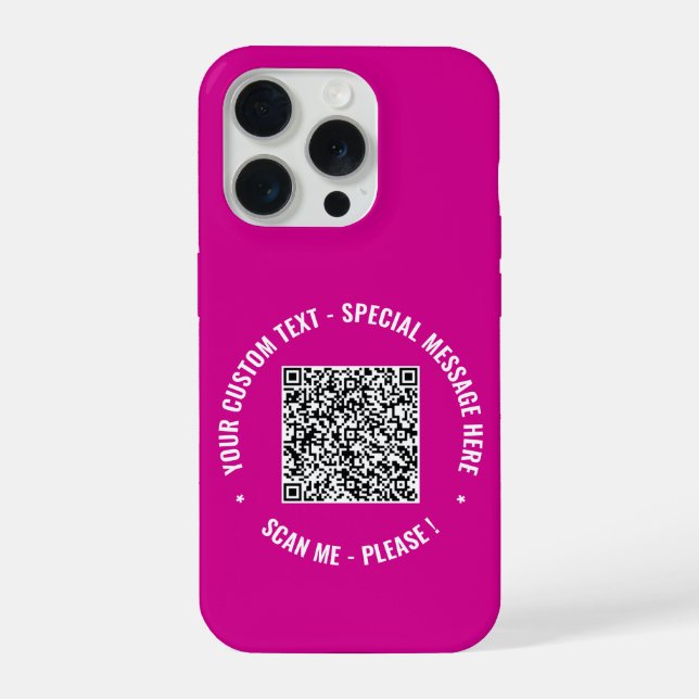 Your QR Code Custom Text and Colours iPhone Case (Back)