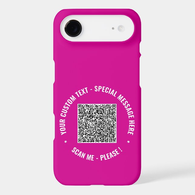 Your QR Code Custom Text and Colours iPhone Case (Back)