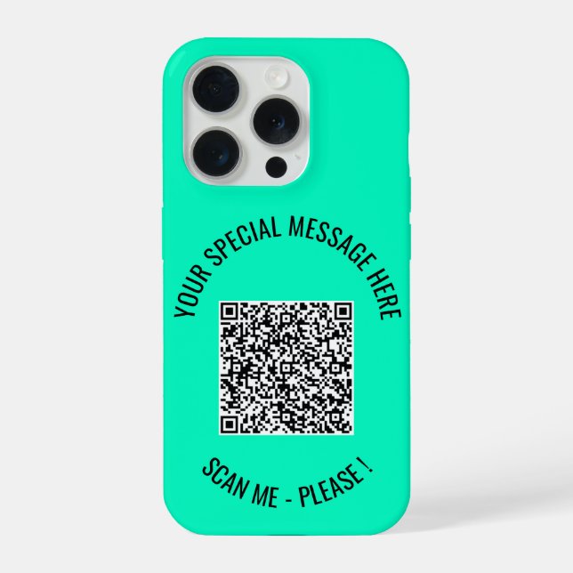 Your QR Code Custom Text and Colours iPhone Case (Back)