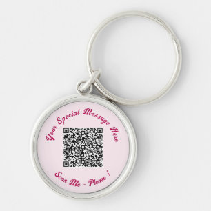 Your QR Code Custom Text and Colours Keychain