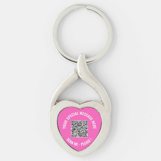 Your QR Code Custom Text and Colours Keychain Gift (Front)