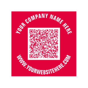 Your QR Code Custom Text and Colours Modern Stamp