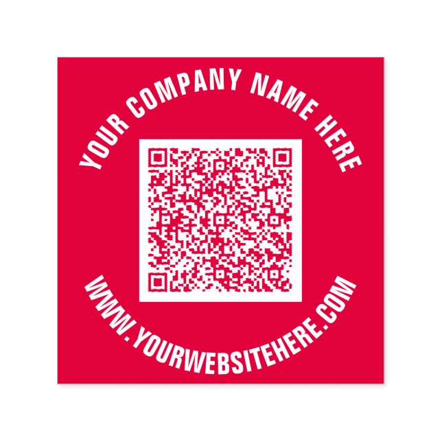 Your QR Code Custom Text and Colours Modern Stamp (Design)