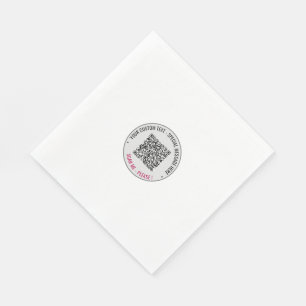 Your QR Code Custom Text and Colours Party Napkins