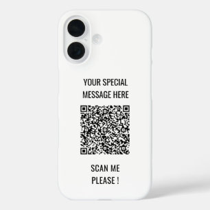 Your QR Code Custom Text and Colours Personalised iPhone 16 Case