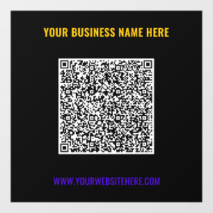 Your QR Code Custom Text and Colours Window Cling