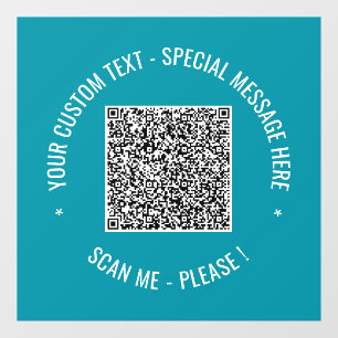 Your QR Code Custom Text and Colours Window Cling