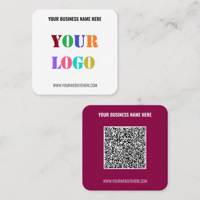 Your QR Code Custom Text and Logo Business Card (Front/Back)