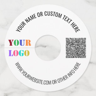 Your QR Code Custom Text and Logo Wine Glass Tags