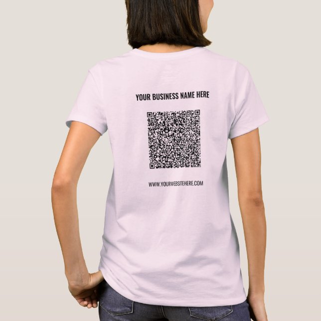 Your QR Code Custom Text Branded Company T-Shirt (Back)