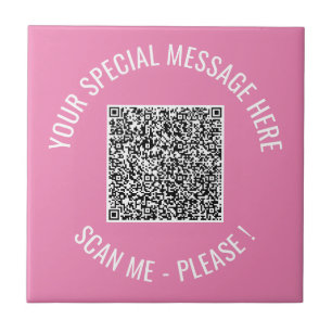 Your QR Code Custom Text Ceramic Tile Choose Colou
