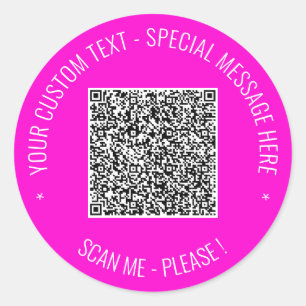 Your QR Code Custom Text Colour Stickers Template