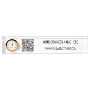 Your QR Code Custom Text Desk Name Plate Template