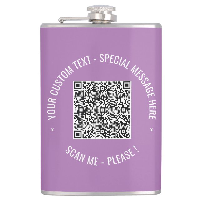 Your QR Code Custom Text Flask Choose Colour (Front)