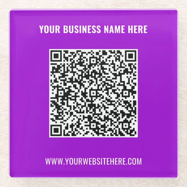 Your QR Code Custom Text Glass Coaster Example (Front)