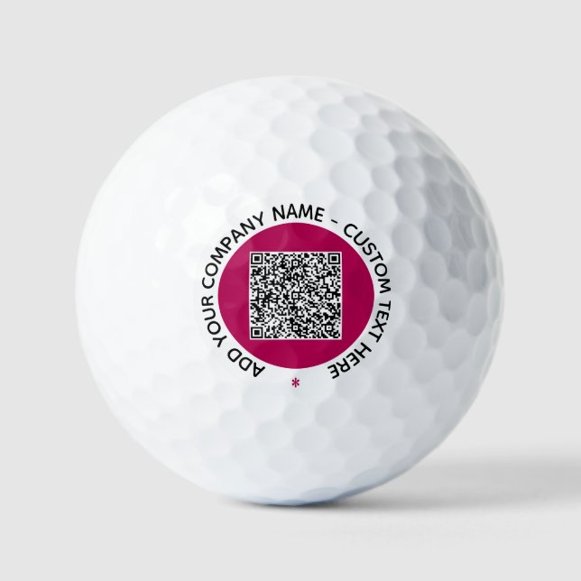Your QR Code Custom Text Golf Balls Choose Colours (Front)