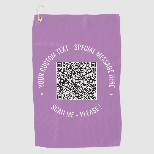 Your QR Code Custom Text Golf Towel Choose Colours (Front)
