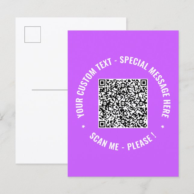 Your QR Code Custom Text Greeting Card Template (Front/Back)
