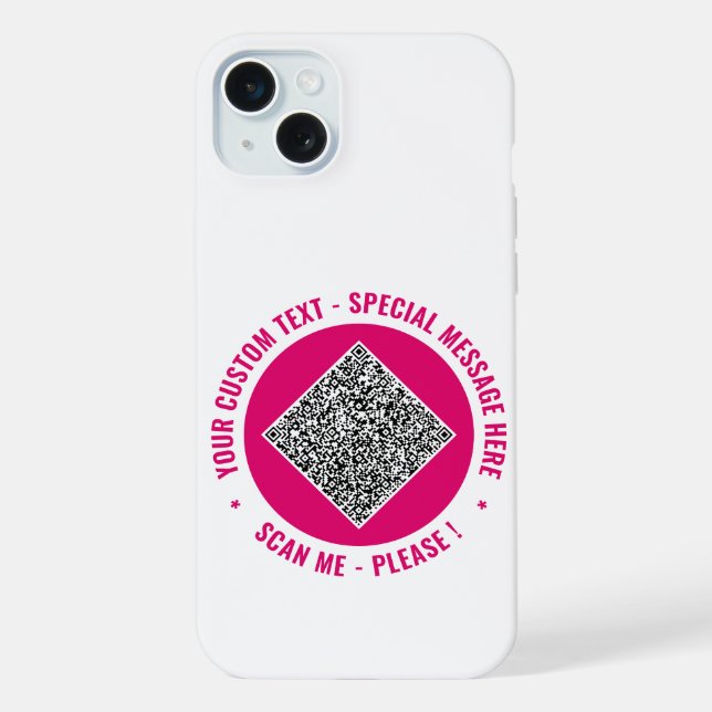 Your QR Code Custom Text iPhone Case Choose Colour (Back)