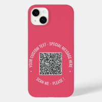 Your QR Code Custom Text iPhone Case Choose Colour