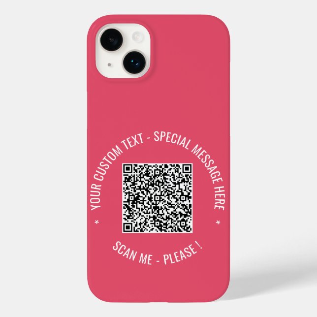 Your QR Code Custom Text iPhone Case Choose Colour (Back)