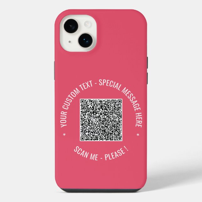 Your QR Code Custom Text iPhone Case Choose Colour (Back)