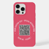Your QR Code Custom Text iPhone Case Choose Colour