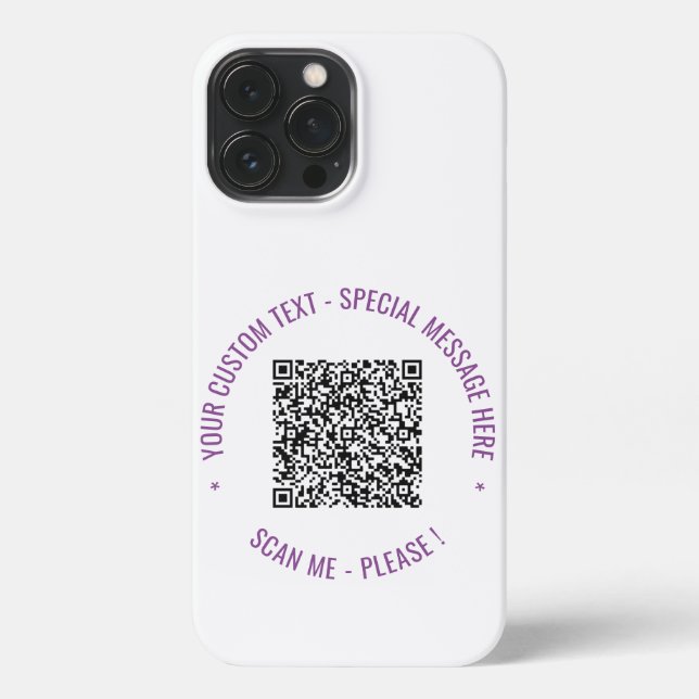 Your QR Code Custom Text iPhone Case Choose Colour (Back)