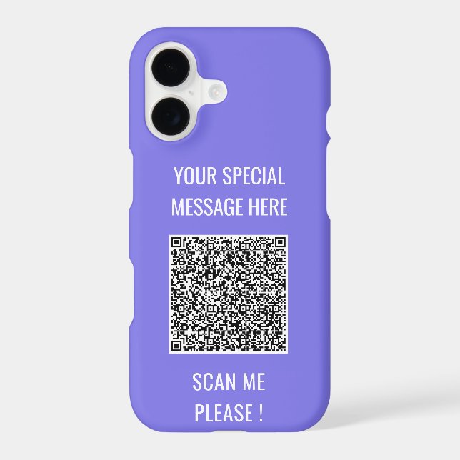 Your QR Code Custom Text iPhone Case Example (Back)
