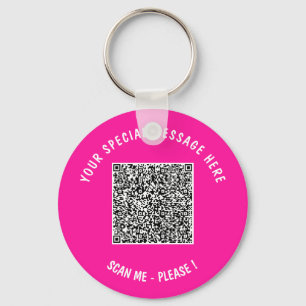 Your QR Code Custom Text Keychain - Choose Colour