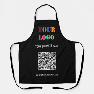 Your QR Code Custom Text Logo Apron Choose Colours