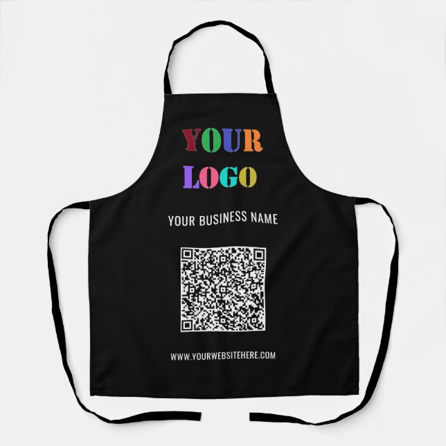 Your QR Code Custom Text Logo Apron Choose Colours (Front)