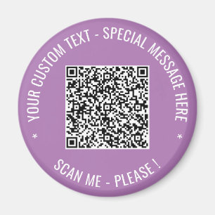 Your QR Code Custom Text Magnet - Choose Colours