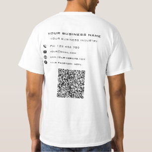 Your QR Code Custom Text Name Business T-Shirt