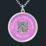 Your QR Code Custom Text Necklace Choose Colour<br><div class="desc">Choose Colours and Font - Your Special QR Code Info and Custom Text Personalised Modern Gift - Add Your QR Code - Image or Logo - photo / Text - Name or other info / message - Resize and Move or Remove / Add Elements - Image / Text with Customisation...</div>
