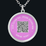 Your QR Code Custom Text Necklace Choose Colours<br><div class="desc">Choose Colours and Fonts - Personalised Necklaces with Your QR Code Scan Info and Custom Text Modern Necklace Gift - Add Your QR Code - Image or Logo - photo / Text - Name or Custom Text - Resize and Move or Remove / Add Elements - Image / Text with...</div>