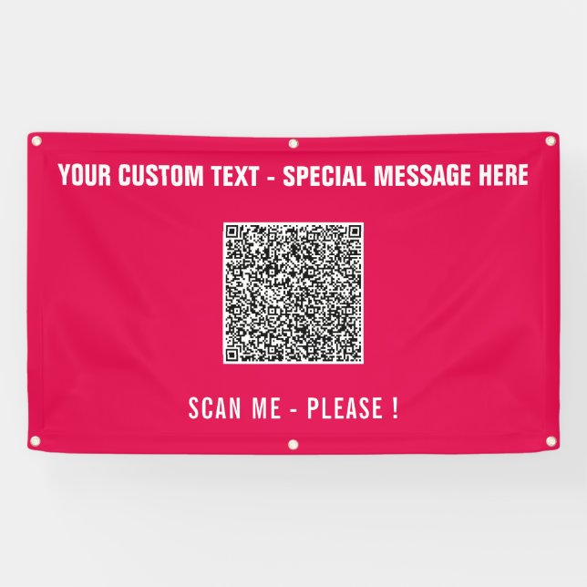 Your QR Code Custom Text Party Banner Choose Colou (Horizontal)