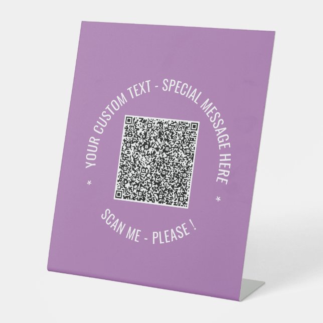 Your QR Code Custom Text Pedestal Sign Template (Front)