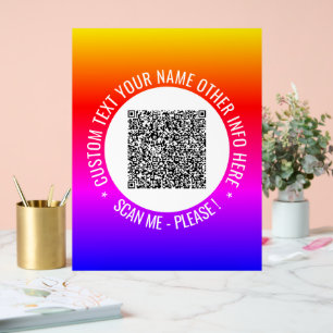 Your QR Code Custom Text Personalised Acrylic Sign