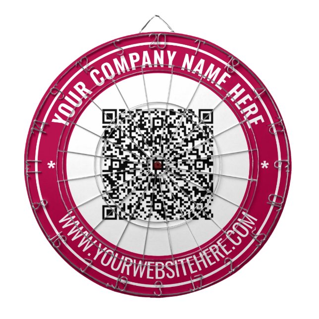 Your QR Code Custom Text Personalised Dart Board (Front)
