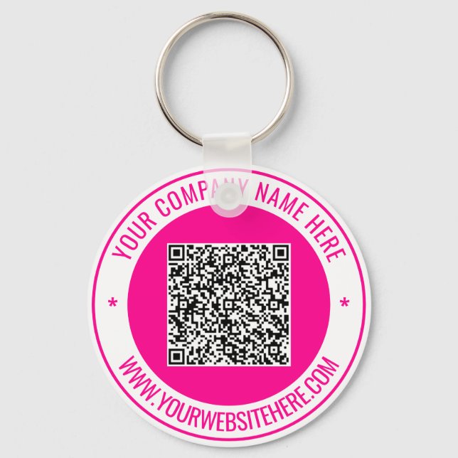 Your QR Code Custom Text Personalised Keychain (Front)