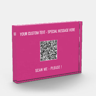 Your QR Code Custom Text Photo Block Choose Colour