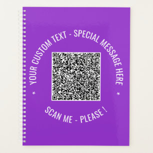 Your QR Code Custom Text Planner Choose Colour