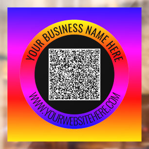 Your QR Code Custom Text Promotional Window Cling