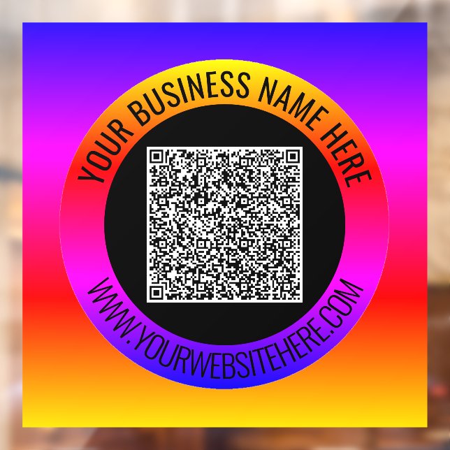 Your QR Code Custom Text Promotional Window Cling (Sheet 2)